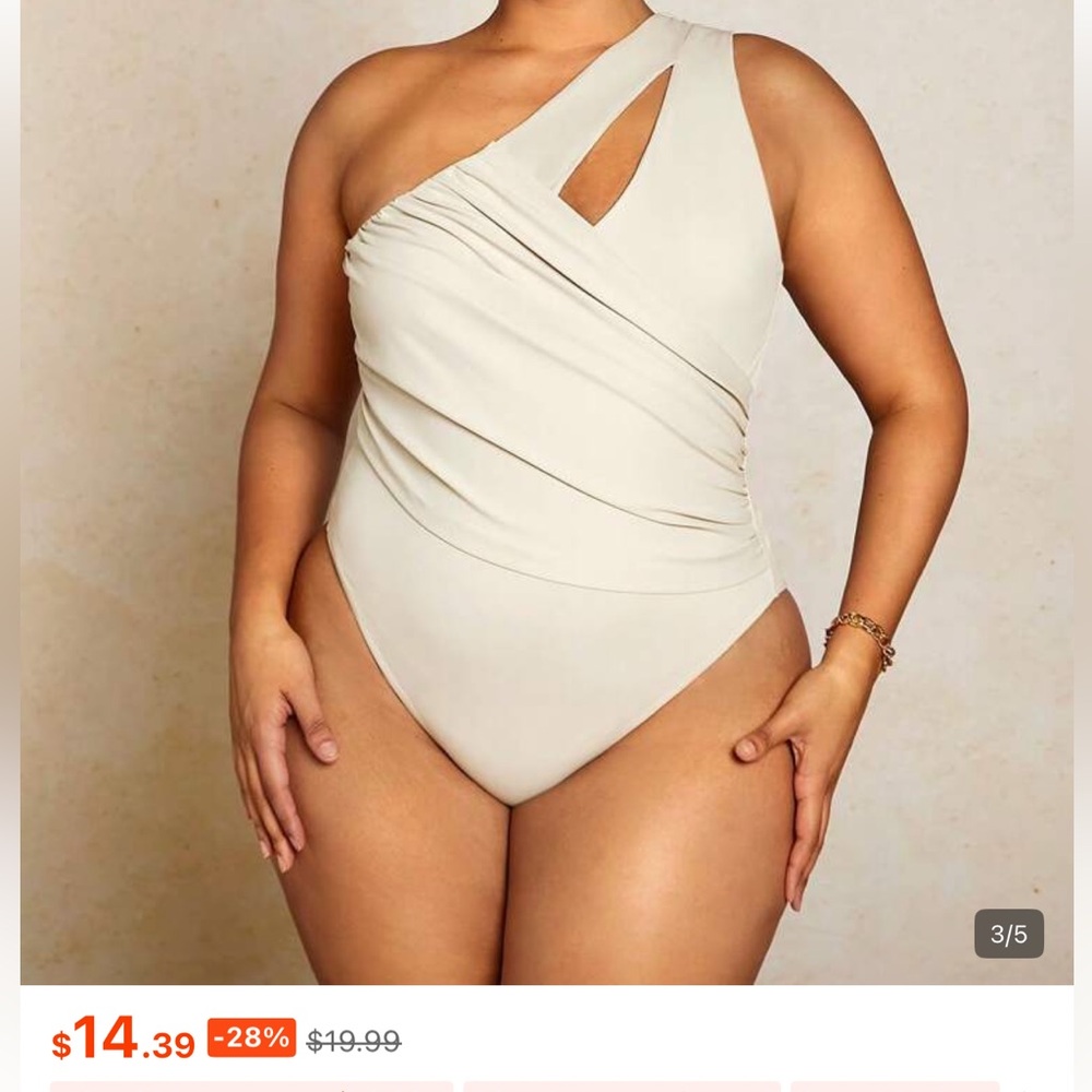 NWT One-Shoulder Ruched Bodysuit